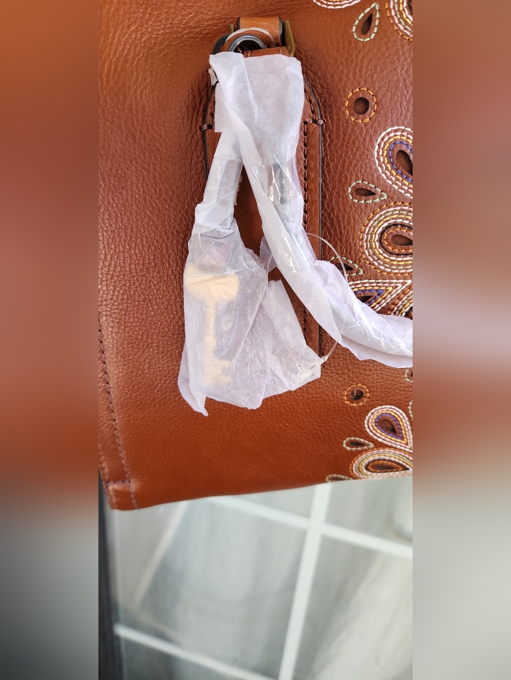 FOSSILParker Embroidery SatchelBrown leather - Picture 7 of 7